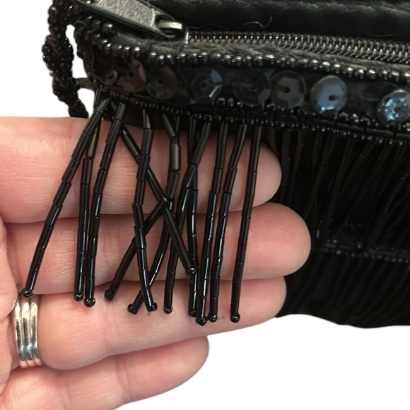 Mini Shoulder Purse Beaded Black Evening Bag - Picture 12 of 14